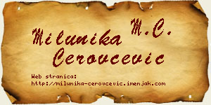 Milunika Cerovčević vizit kartica